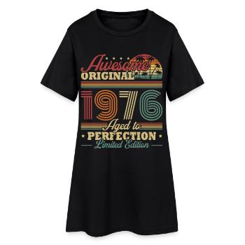 Cadeau rétro vintage d’anniversaire 1976 - Robe T-shirt Femme - noir - Devant