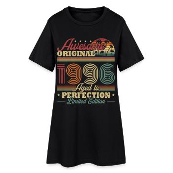Cadeau rétro vintage d’anniversaire 1996 - Robe T-shirt Femme - noir - Devant