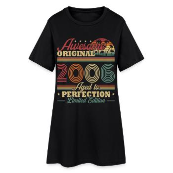 Cadeau rétro vintage vintage d’anniversaire 2006 - Robe T-shirt Femme - noir - Devant