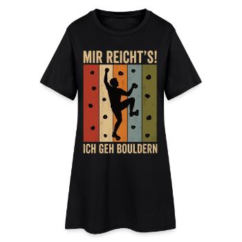 Mir reicht's Ich geh bouldern Retro Boulder Shirt - Frauen T-Shirt-Kleid - Schwarz - Vorne