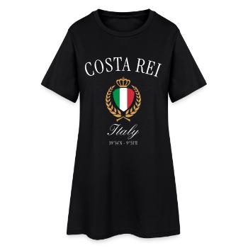 Costa Rei Italien Wappen Krone – Reise Souvenir - Frauen T-Shirt-Kleid - Schwarz - Vorne