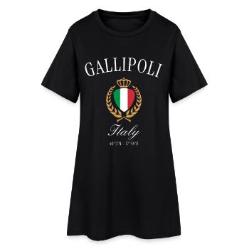 Gallipoli Italien Wappen Krone – Reise Souvenir - Frauen T-Shirt-Kleid - Schwarz - Vorne