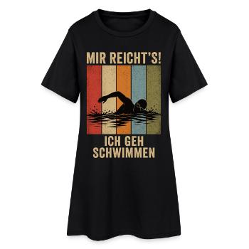 Mir reicht's Ich geh schwimmen Retro Schwimmer - Frauen T-Shirt-Kleid - Schwarz - Vorne