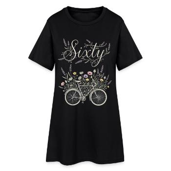 Bicycle 60th Birthday Ladies - Women’s T-Shirt Dress - black - Front
