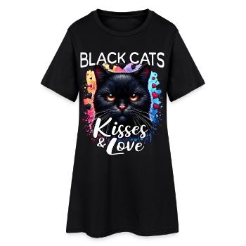 Amour du chat noir - Robe T-shirt Femme - noir - Devant