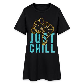 Juste Chill Tiger – Diction détendue - Robe T-shirt Femme - noir - Devant