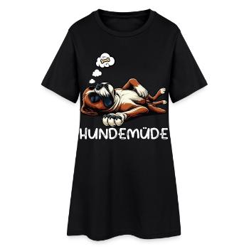 Hundemüde Boxer Boxerhalter Boxerhund Boxerhunde - Frauen T-Shirt-Kleid - Schwarz - Vorne
