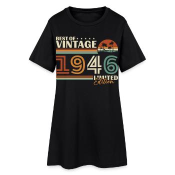 1946 Vintage Rétro Cadeau D'anniversaire - Robe T-shirt Femme - noir - Devant