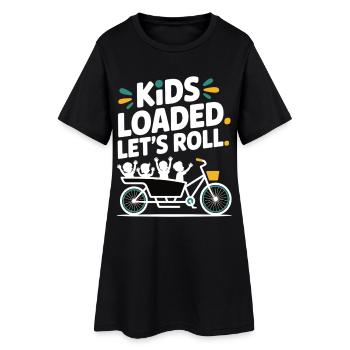 Kids Loaded Lets Roll Lastenrad - Frauen T-Shirt-Kleid - Schwarz - Vorne
