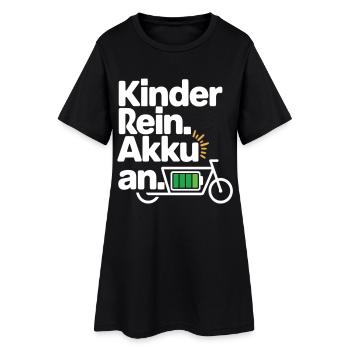 Kinder Rein Akku An E Bike Spruch - Frauen T-Shirt-Kleid - Schwarz - Vorne