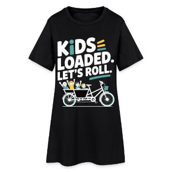 Kids Loaded Lets Roll Lastenrad - Frauen T-Shirt-Kleid - Schwarz - Vorne