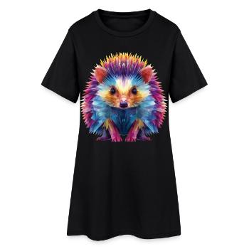 Hérisson - Robe T-shirt Femme - noir - Devant