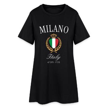 Mailand Italien Wappen Krone – Reise Souvenir - Frauen T-Shirt-Kleid - Schwarz - Vorne
