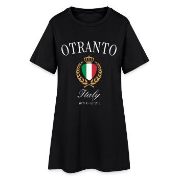 Otranto Italien Wappen Krone – Reise Souvenir - Frauen T-Shirt-Kleid - Schwarz - Vorne