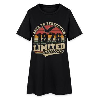 Cadeau d’anniversaire vintage vintage rétro 1976 - Robe T-shirt Femme - noir - Devant
