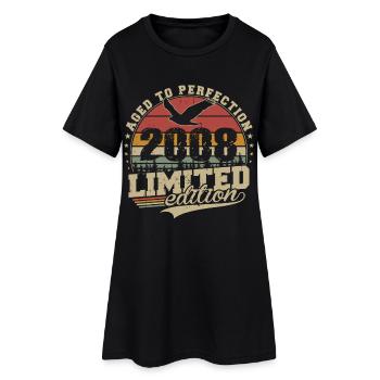 2008 Vintage Vintage Birthday Gift Retro - Women’s T-Shirt Dress - black - Front
