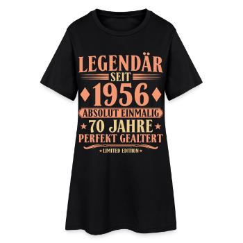 1956 Geboren - Absolut Einmalig 70. Geburtstag - Frauen T-Shirt-Kleid - Schwarz - Vorne