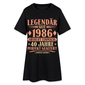 1986 Geboren - Absolut Einmalig 40. Geburtstag - Frauen T-Shirt-Kleid - Schwarz - Vorne