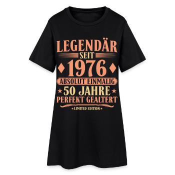1976 Geboren - Absolut Einmalig 50. Geburtstag - Frauen T-Shirt-Kleid - Schwarz - Vorne