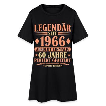 1966 Geboren - Absolut Einmalig 60. Geburtstag - Frauen T-Shirt-Kleid - Schwarz - Vorne