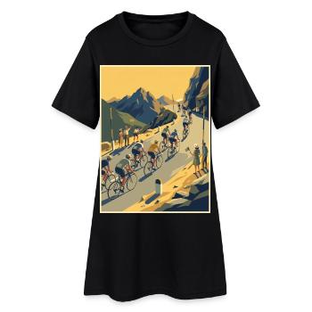 Ascension de la montagne — Souvenir du cyclisme - Robe T-shirt Femme - noir - Devant