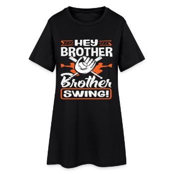 Hé frère Swing Baseball Dicton - Robe T-shirt Femme - noir - Devant