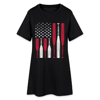 Drapeau américain fabriqué à partir de battes de baseball - Robe T-shirt Femme - noir - Devant