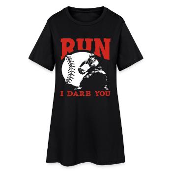 Récit du receveur de baseball de course - Robe T-shirt Femme - noir - Devant