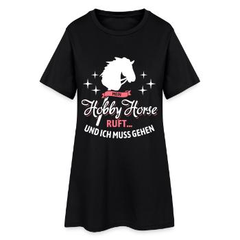 Mein Hobby Horse ruft | Reitsport | Geschenk - Frauen T-Shirt-Kleid - Schwarz - Vorne