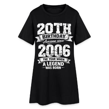 20th Birthday 2006 Legend Vintage Design - Women’s T-Shirt Dress - black - Front