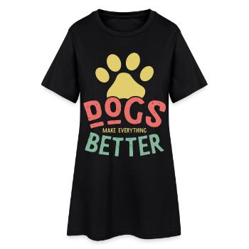 Dogs Make Life Better - Women’s T-Shirt Dress - black - Front