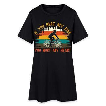 Si tu as blessé mon vélo – Radliebe Retro - Robe T-shirt Femme - noir - Devant