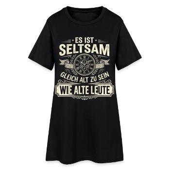 Seltsam gleich alt wie alte Leute Geburtstag - Frauen T-Shirt-Kleid - Schwarz - Vorne