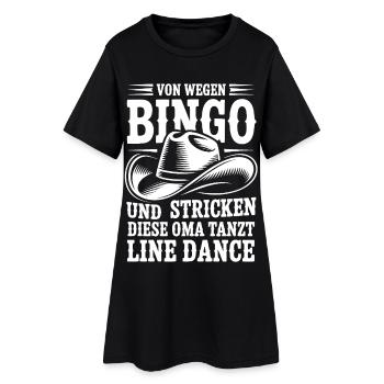 Oma tanzt Line Dance Bingo Humor - Frauen T-Shirt-Kleid - Schwarz - Vorne