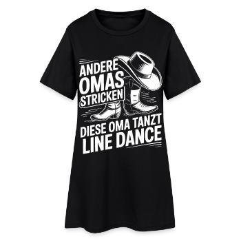 Omas Line Dance - Frauen T-Shirt-Kleid - Schwarz - Vorne