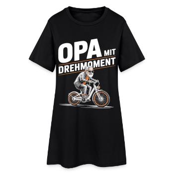 Opa Mit Drehmoment Fahrrad Senioren - Frauen T-Shirt-Kleid - Schwarz - Vorne