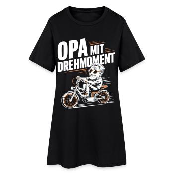 Opa Mit Drehmoment Fahrrad Senioren - Frauen T-Shirt-Kleid - Schwarz - Vorne