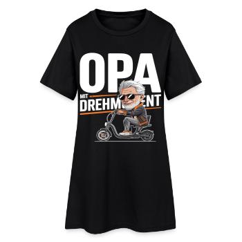Opa Mit Drehmoment Fahrrad Senioren - Frauen T-Shirt-Kleid - Schwarz - Vorne