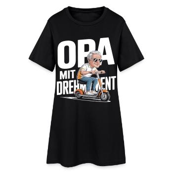 Opa Mit Drehmoment Fahrrad Senioren - Frauen T-Shirt-Kleid - Schwarz - Vorne