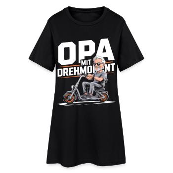 Opa Mit Drehmoment Fahrrad Senioren - Frauen T-Shirt-Kleid - Schwarz - Vorne
