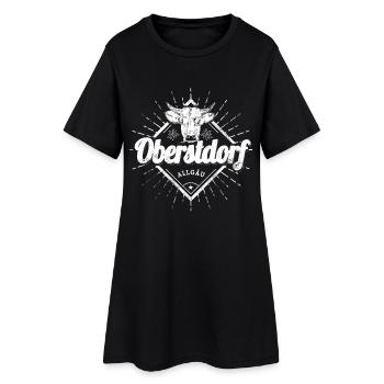Oberstdorf in Bayern Deutschland Kuh Souvenir - Frauen T-Shirt-Kleid - Schwarz - Vorne