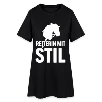 Hobby Horse - Reitsport - Reiterin mit Stil - Frauen T-Shirt-Kleid - Schwarz - Vorne