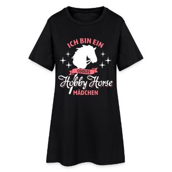 Cooles Hobby Horse Mädchen | Reiten | Sport - Frauen T-Shirt-Kleid - Schwarz - Vorne