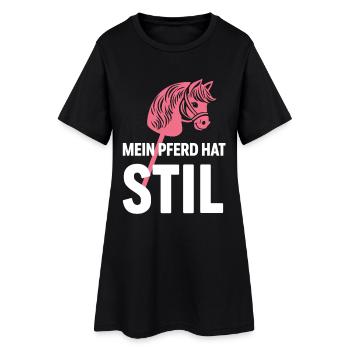 Hobby Horse | Mein Pferd hat Stil | Sport - Frauen T-Shirt-Kleid - Schwarz - Vorne