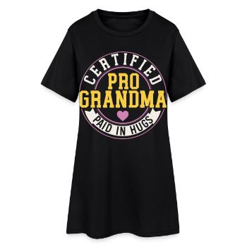 Zertifizierte Profi-oma Bezahlte Umarmungen, - Frauen T-Shirt-Kleid - Schwarz - Vorne
