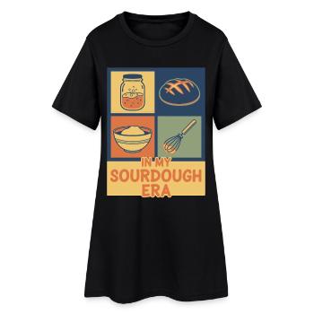 Sauerteigbrot-Backer Meine Sauerteigära - Frauen T-Shirt-Kleid - Schwarz - Vorne