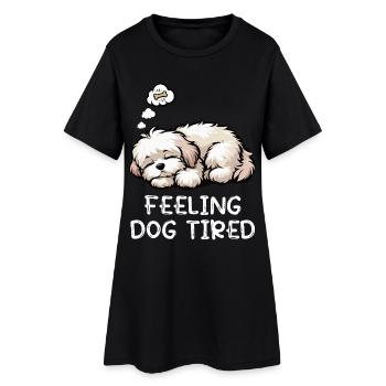 Se sentir fatigués par le chien Amoureux havanais havanais - Robe T-shirt Femme - noir - Devant