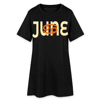 Geburtstag Juni – Sternzeichen Krebs - Frauen T-Shirt-Kleid - Schwarz - Vorne