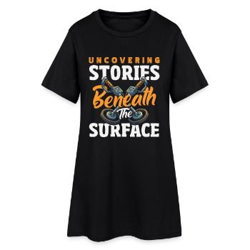 Histoires de découverte Détecteurs de métaux - Robe T-shirt Femme - noir - Devant
