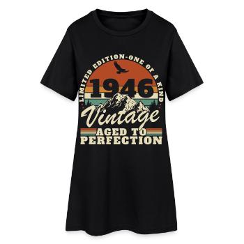 1946 Vintage Rétro Cadeau D'anniversaire - Robe T-shirt Femme - noir - Devant